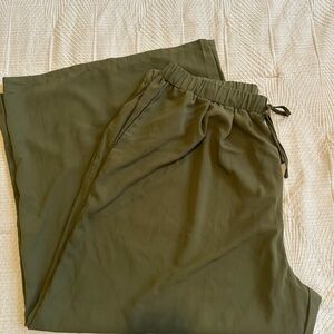 Cider Olive Wide Leg Pants | 3X Flowy Dress Casual Pants